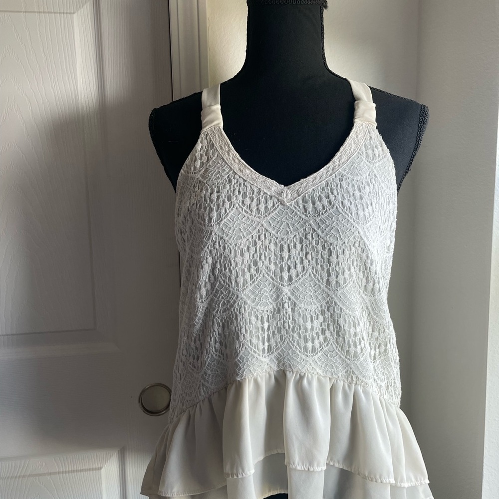 White Crotchet Women's Top
